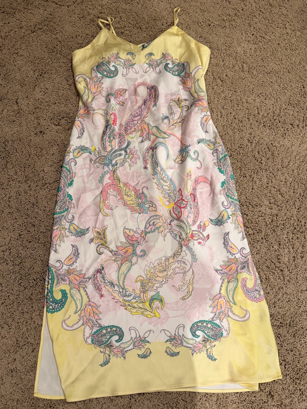 Gianni Bini Paisley Yellow and Pastel midi dress